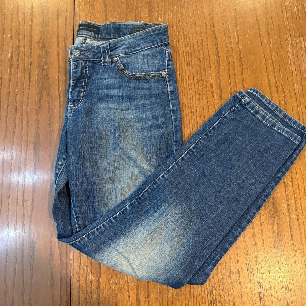 Lee Platinum Label Mid Rise Straight Leg Jeans Womens Blue Stretch Denim 34x29